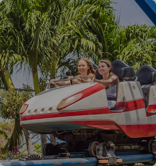 Women on rollercoaster