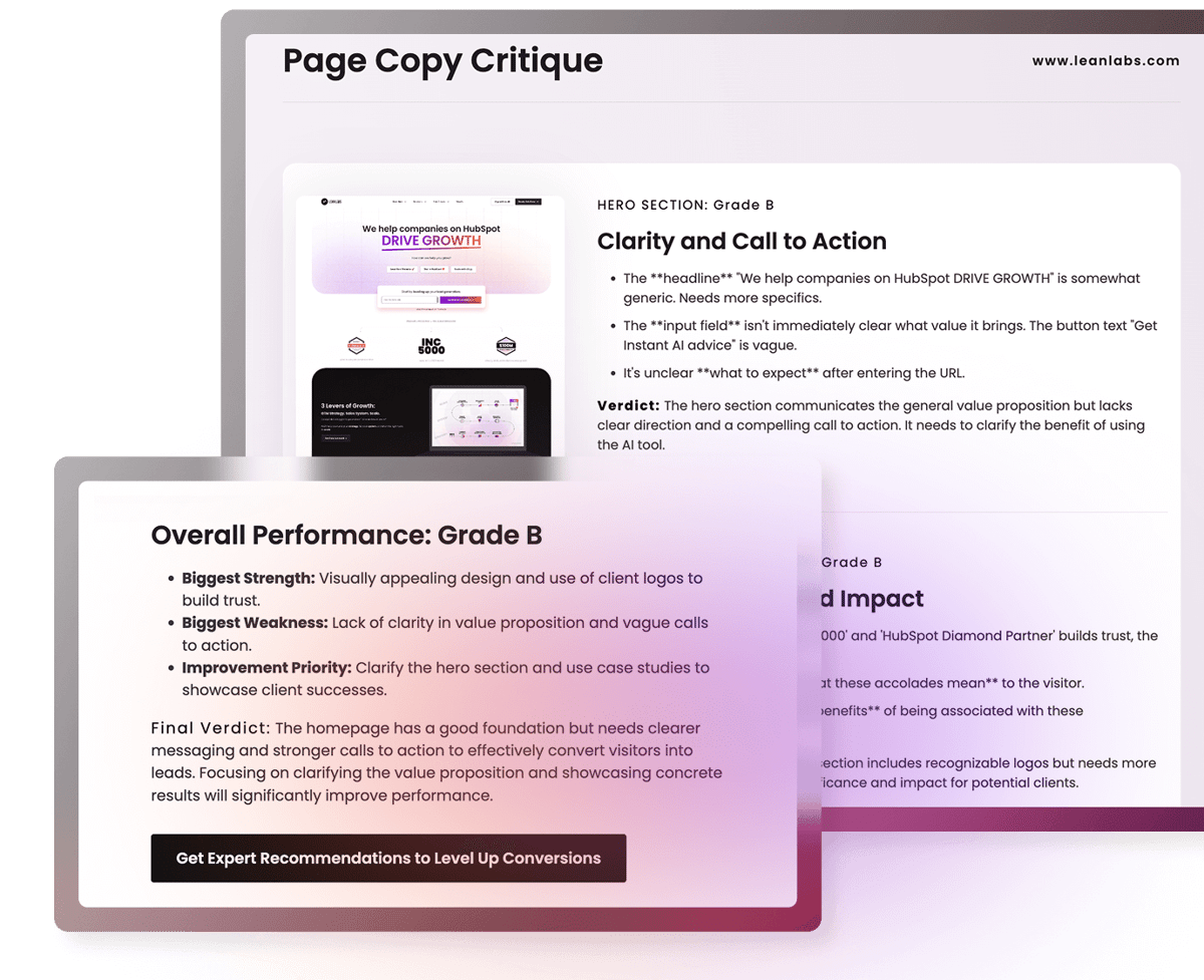 page copy critique