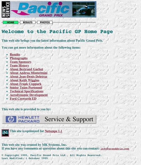 Outdated Website Design